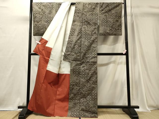 平和屋着物■本場大島紬 草花文 正絹 逸品 未使用 CABJ7075oy