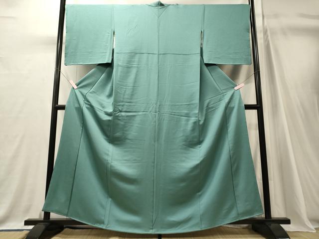 平和屋着物■上質な色無地 青竹色 正絹 逸品 CABJ7082oy