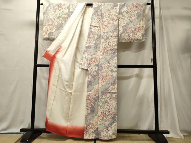 平和屋着物■上質な小紋 扇面花文 正絹 逸品 未使用 CABJ7096oy