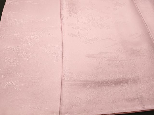 平和屋着物■上質な色無地 人物風景地紋 撫子色 正絹 逸品 未使用 CABJ7109oy