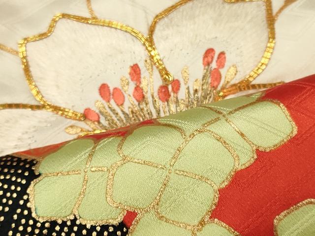 平和屋着物■豪華振袖 駒刺繍 草花文 金彩 正絹 逸品 CABJ7115oy