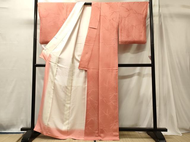 平和屋着物■上質な小紋 枝葉地紋 暈し染め 正絹 逸品 CABJ7133oy