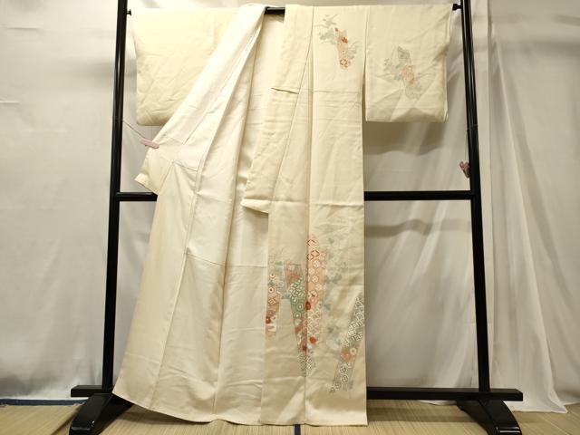 平和屋着物■訪問着 刺繍 吉祥草花文 金彩 正絹 逸品 CABJ7137oy