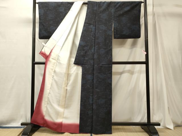 平和屋着物■上質な紬 草花文 正絹 逸品 CABJ7146oy