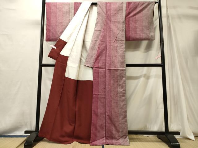平和屋着物■上質な紬 間道 正絹 逸品 CABJ7158oy