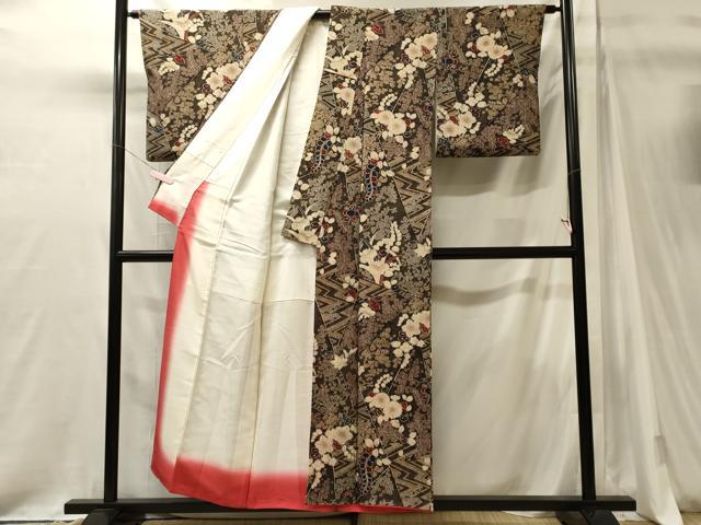 平和屋着物■上質な小紋 辻が花 鬼しぼ縮緬 正絹 逸品 CABJ7162oy