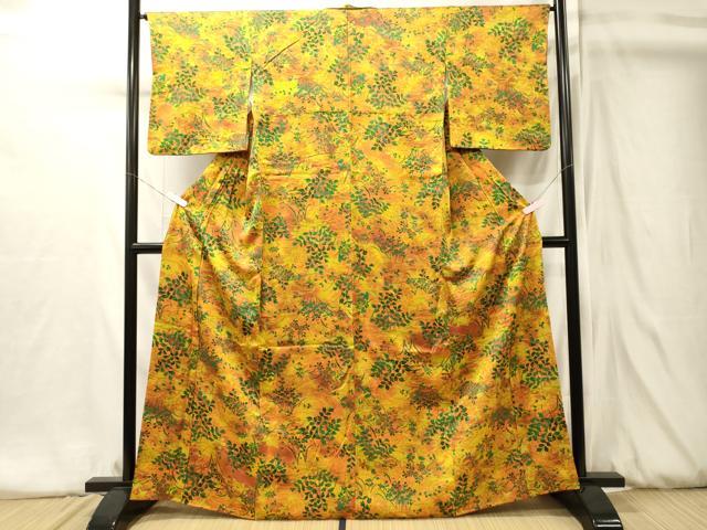 平和屋着物■上質な小紋 草葉文 暈し染め 正絹 逸品 CABJ7172oy