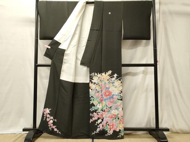 平和屋着物■豪華黒留袖 作家物 草花文 正絹 逸品 CABJ7179oy