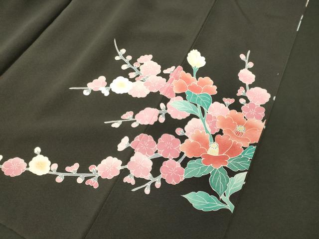 平和屋着物■豪華黒留袖 作家物 草花文 正絹 逸品 CABJ7179oy