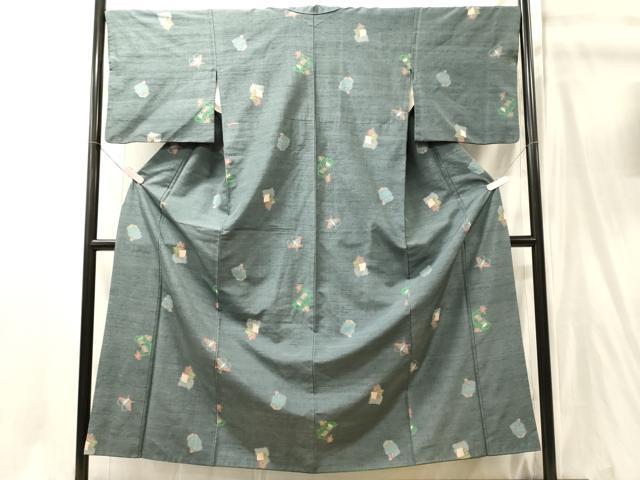 平和屋着物■上質な紬 吉祥文 正絹 逸品 CABJ7181oy