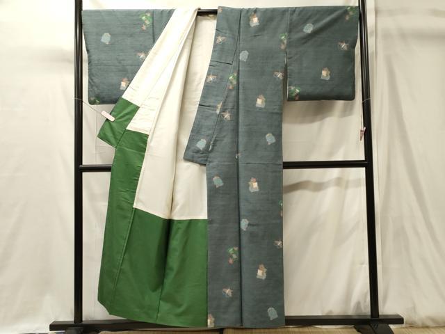 平和屋着物■上質な紬 吉祥文 正絹 逸品 CABJ7181oy