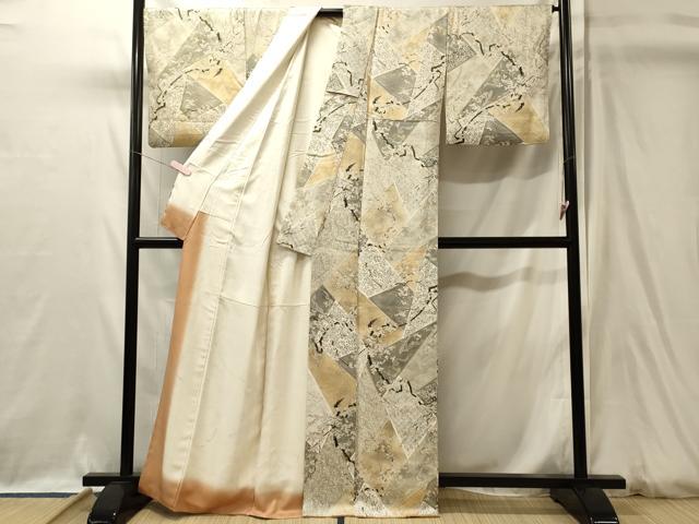 平和屋着物■上質な小紋 吉祥枝梅文 暈し染め 金彩 正絹 逸品 CABJ7188oy