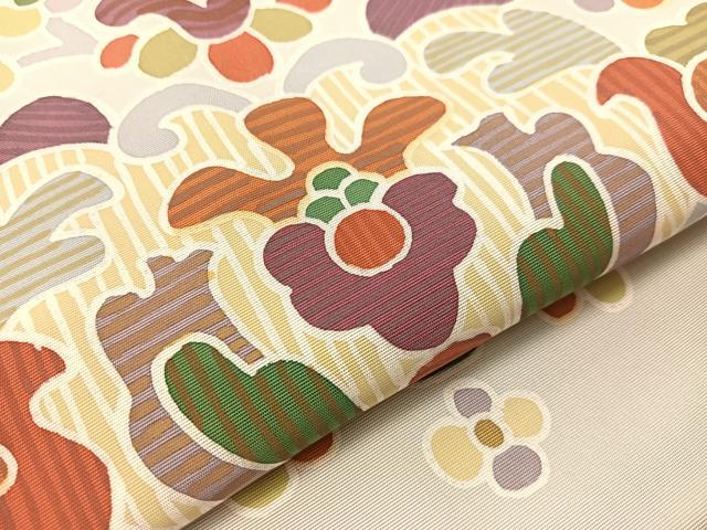 平和屋着物●塩瀬 九寸名古屋帯 ろうけつ染め 花唐草文 逸品 CABJ7207vp