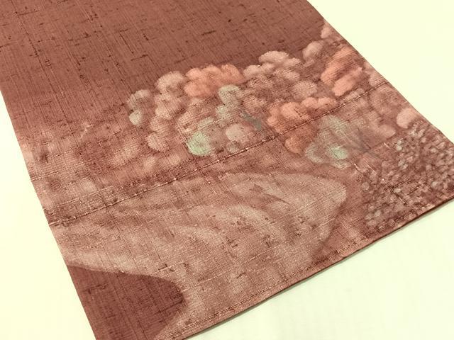 平和屋着物●太鼓柄袋帯 刺繍 生紬 樹林文 正絹 逸品 CABJ7216vp