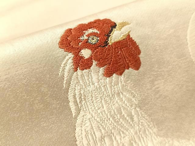平和屋着物●太鼓柄袋帯 唐織 伊藤若冲 群鶏図 金糸 正絹 逸品 CABJ7217vp