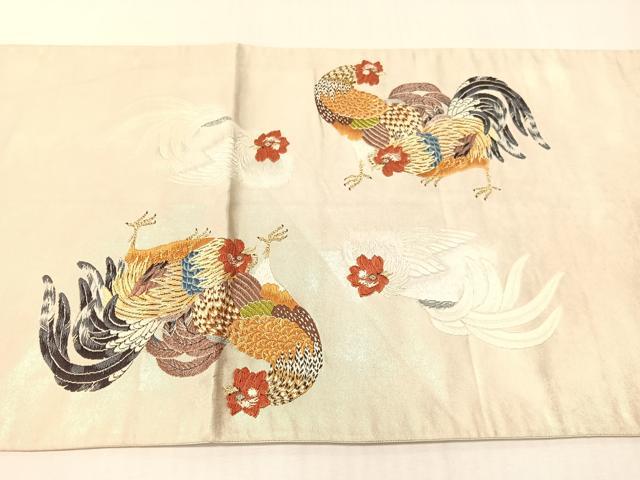 平和屋着物●太鼓柄袋帯 唐織 伊藤若冲 群鶏図 金糸 正絹 逸品 CABJ7217vp