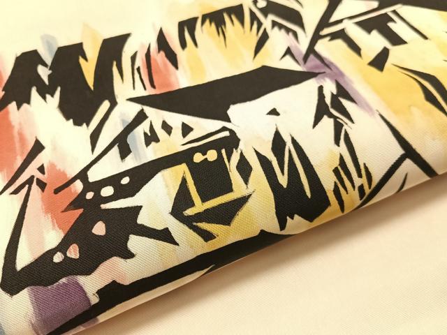 平和屋着物●塩瀬 九寸名古屋帯 人物風景文 正絹 逸品 CABJ7220vp