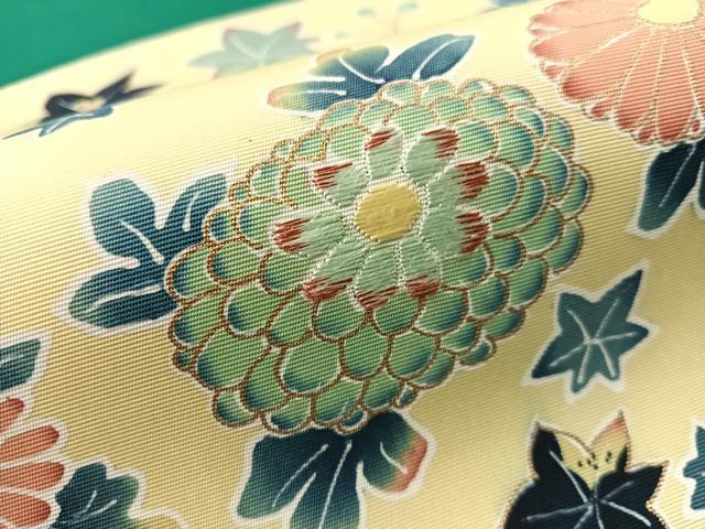 平和屋着物●塩瀬 九寸名古屋帯 刺繍 霞花文 金彩 正絹 逸品 CABJ7241vp
