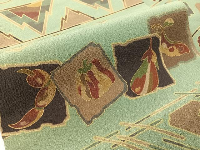 平和屋着物●全通柄 九寸名古屋帯 成り物 金彩 鬼しぼ縮緬 正絹 逸品 CABJ7243vp