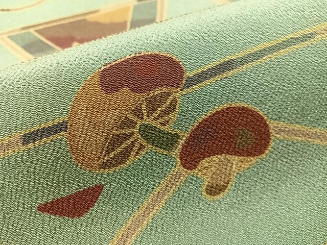 平和屋着物●全通柄 九寸名古屋帯 成り物 金彩 鬼しぼ縮緬 正絹 逸品 CABJ7243vp