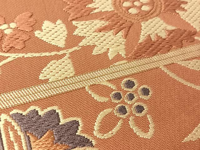 平和屋着物●俵屋 人間国宝 喜多川平朗 有職織物 九寸開き名古屋帯 唐織 更紗唐草文 三越扱い 正絹 逸品 CABJ7247vp