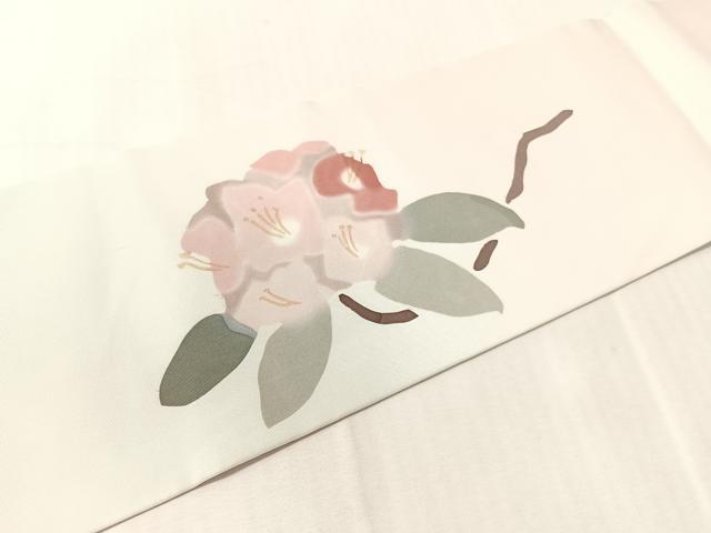 平和屋着物●高久空木の娘 高久尚子 ろうけつ染 塩瀬 九寸名古屋帯 枝花文 正絹 逸品 CABJ7248vp