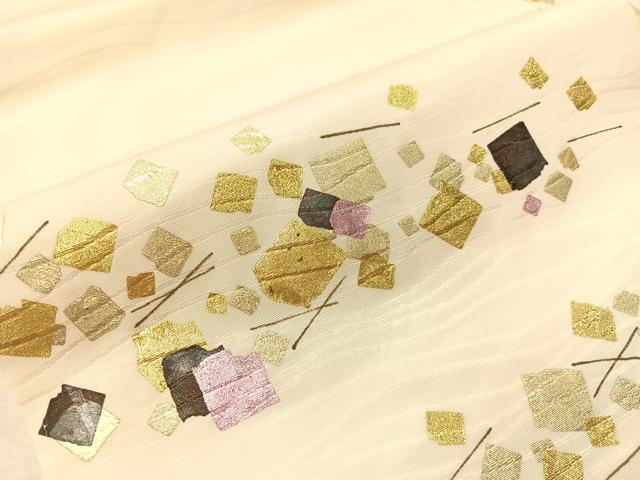 平和屋着物●九寸名古屋帯 破れ箔散らし 金彩 正絹 逸品 CABJ7253vp