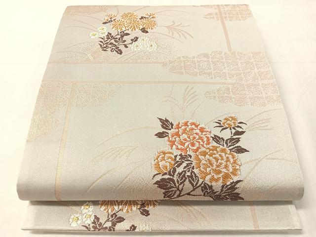 平和屋着物●西陣 川島織物 六通柄京袋帯 草花文 金糸 CABJ7261vp