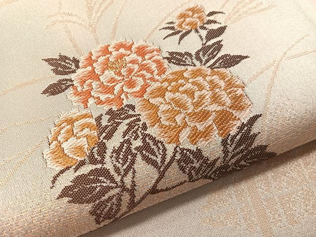 平和屋着物●西陣 川島織物 六通柄京袋帯 草花文 金糸 CABJ7261vp