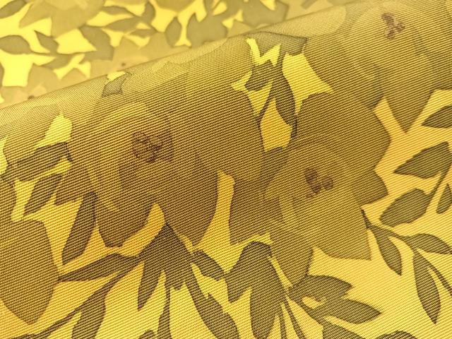 平和屋着物●塩瀬 九寸名古屋帯 ろうけつ染め 草花文 正絹 逸品 CABJ7264vp