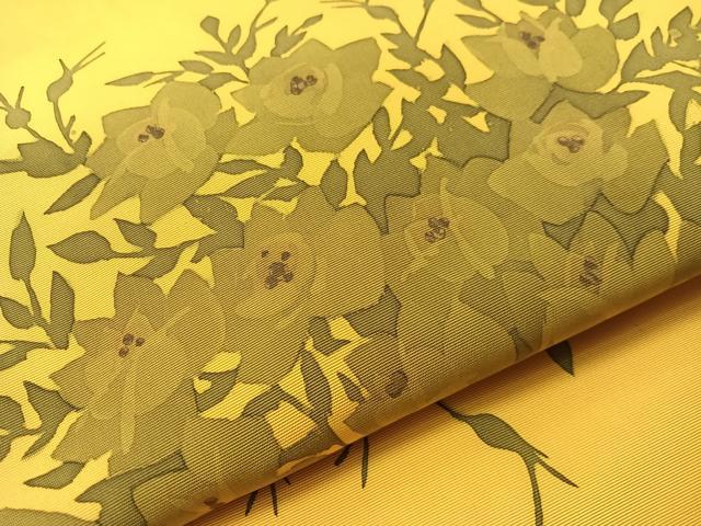 平和屋着物●塩瀬 九寸名古屋帯 ろうけつ染め 草花文 正絹 逸品 CABJ7264vp