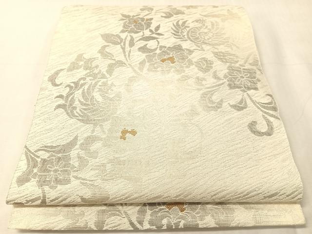 平和屋着物●本場筑前博多織 八寸名古屋帯 更紗唐草文 正絹 逸品 CABJ7266vp