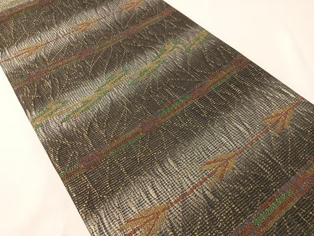 平和屋着物●全通柄袋帯 櫛織 横段吉祥文 金糸 正絹 逸品 CABJ7285vp
