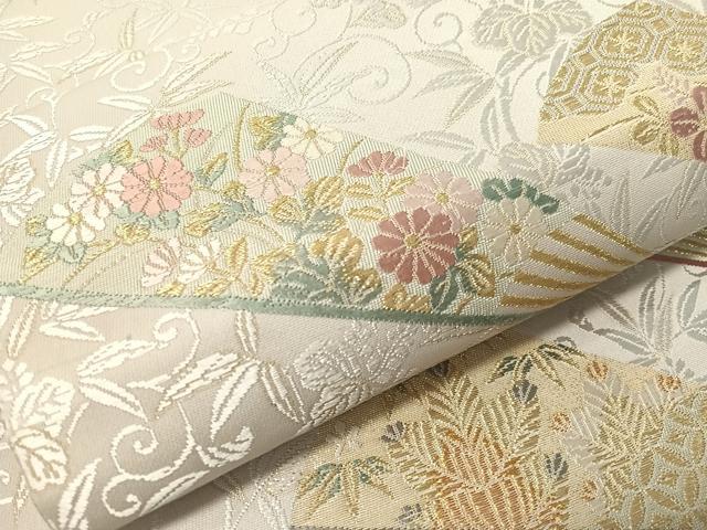 平和屋着物●六通柄袋帯 唐織 創花小袖文 金糸 正絹 逸品 CABJ7294vp