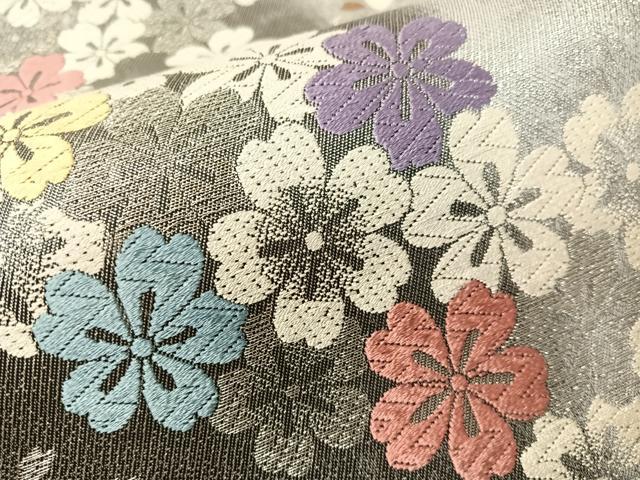 平和屋着物●六通柄袋帯 唐織 舞桜 金銀糸 正絹 逸品 CABJ7306vp