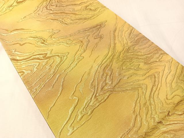 平和屋着物●全通柄袋帯 霞文 金糸 反端付き 正絹 逸品 CABJ7313vp