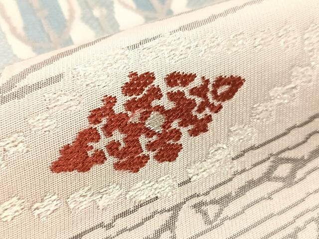 平和屋着物●九寸名古屋帯 横段吉祥文 金銀糸 正絹 逸品 CABJ7321vp