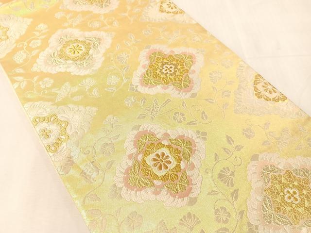 平和屋着物●六通柄袋帯 唐織 花唐草菱文 金銀糸 正絹 逸品 CABJ7326vp