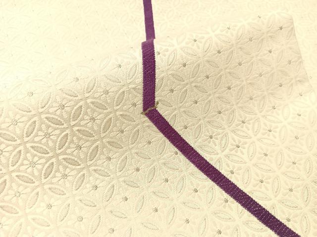 平和屋着物●九寸名古屋帯 唐織 七宝花間道 銀糸 正絹 逸品 CABJ7331vp