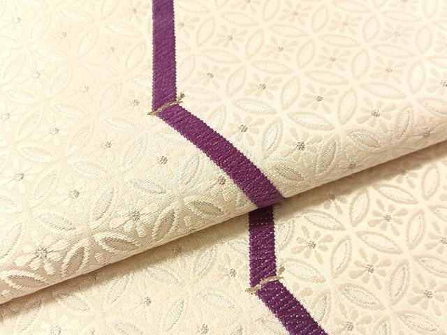 平和屋着物●九寸名古屋帯 唐織 七宝花間道 銀糸 正絹 逸品 CABJ7331vp