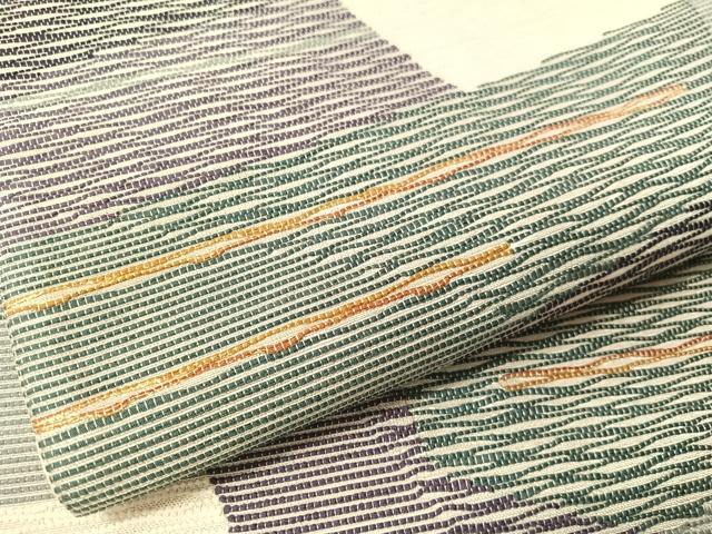 平和屋着物●六通柄袋帯 抽象文 金糸 正絹 逸品 CABJ7341vp