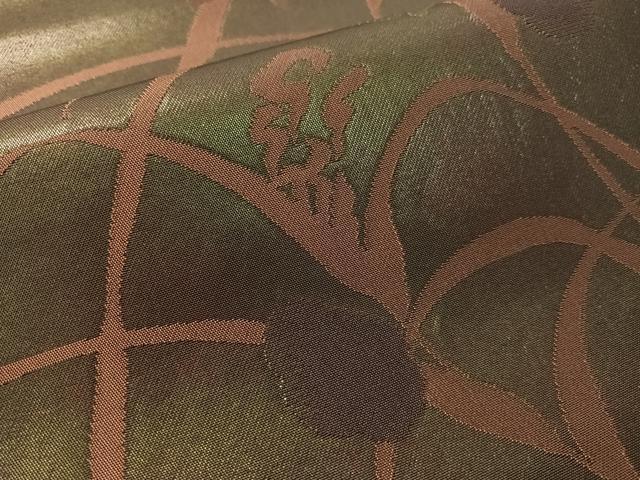 平和屋着物●桝屋高尾 六通柄 本袋帯 草木文 引箔 正絹 逸品 CABJ7342vp