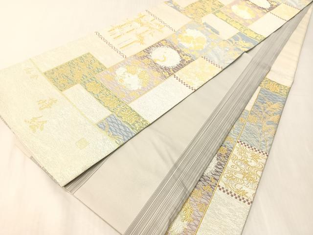 平和屋着物●西陣 京洛苑たはら謹製 両面 六通柄袋帯 紬金 蒔絵 上代39万 証紙付き 正絹 逸品 未使用 CABJ7350vp