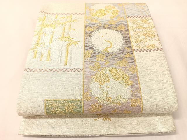 平和屋着物●西陣 京洛苑たはら謹製 両面 六通柄袋帯 紬金 蒔絵 上代39万 証紙付き 正絹 逸品 未使用 CABJ7350vp