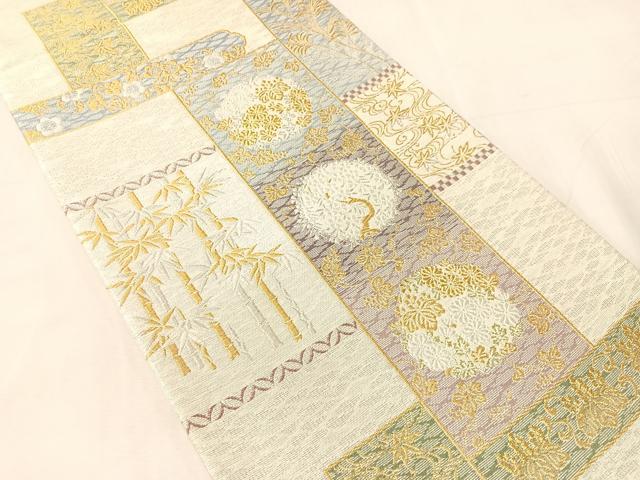 平和屋着物●西陣 京洛苑たはら謹製 両面 六通柄袋帯 紬金 蒔絵 上代39万 証紙付き 正絹 逸品 未使用 CABJ7350vp