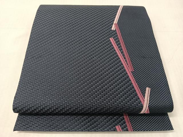 平和屋着物●本場筑前博多織 八寸名古屋帯 唐織 間道 正絹 逸品 未使用 CABJ7354vp