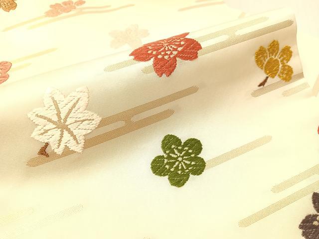 平和屋着物●九寸名古屋帯 唐織 霞舞桜 金糸 正絹 逸品 CABJ7360vp