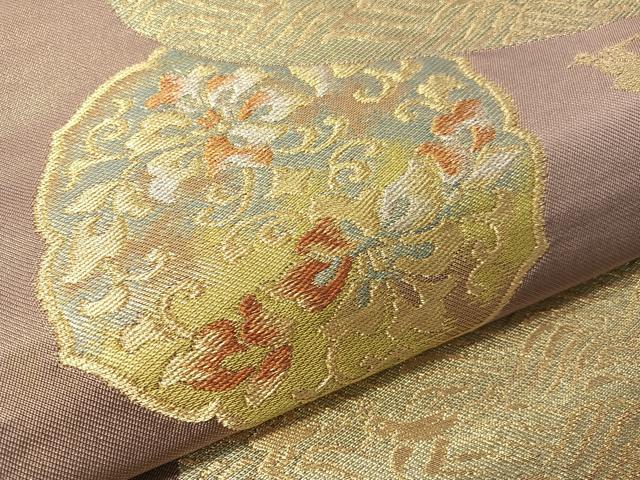 平和屋着物●西陣 川島織物 六通柄 本袋帯 鏡裏花鳥文 金銀糸 正絹 逸品 CABJ7361vp