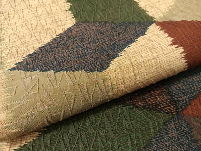 平和屋着物●博多織 鵬翔 全通柄袋帯 纐纈 幾何学文様 正絹 逸品 未使用 CABJ7367vp