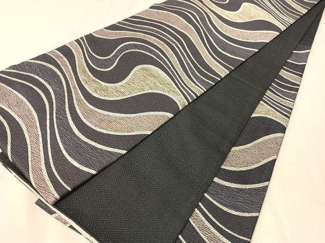平和屋着物●六通柄袋帯 流水文 金糸 正絹 逸品 CABJ7370vp